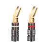 2pcs Banana Strip Spade Terminal Spade Fork Adapters Connectors Crimp Barrier Spades for Speaker Wire view 1