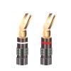 2pcs Banana Strip Spade Terminal Spade Fork Adapters Connectors Crimp Barrier Spades for Speaker Wire view 2
