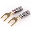2pcs Banana Strip Spade Terminal Spade Fork Adapters Connectors Crimp Barrier Spades for Speaker Wire view 4