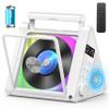 Greadio Portable CD Player,4000mAh Rechargeable CD Speaker with Bluetooth Vertical CD Player FM Radio/RGB Lights/Remote Control/Opt/USB/3.5mm Audio Jack/Handle for Home Music Lover view 1