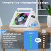 Greadio Portable CD Player,4000mAh Rechargeable CD Speaker with Bluetooth Vertical CD Player FM Radio/RGB Lights/Remote Control/Opt/USB/3.5mm Audio Jack/Handle for Home Music Lover view 4