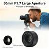50mm F1.7 Large Aperture Manual Focus Lens, Full Frame Portrait Lens for DSLR Mirrorless - Excellent Bokeh, Compact and Portable, Ideal for Portrait Photography view 2
