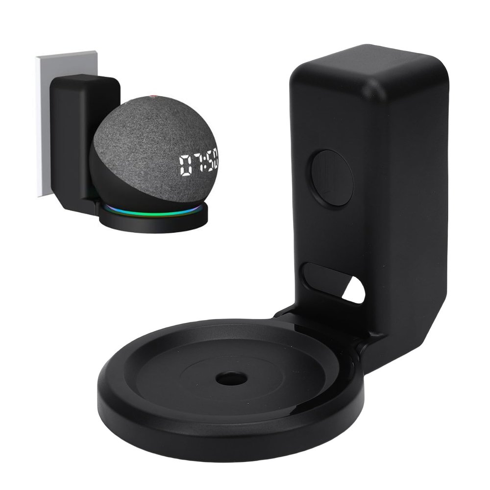 ciciglow Universal Speaker Wall Mount for Dot 4 5, Smart Speaker Wall Holder Stand, No Screw, No Drill Setup (Black)