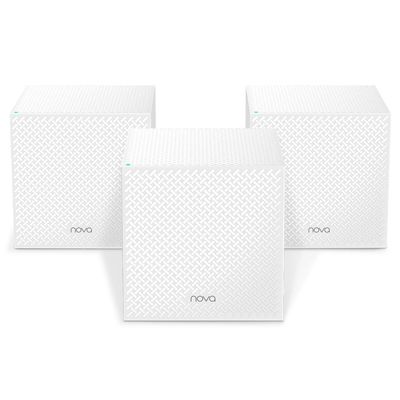 Tenda Nova Mesh WiFi System MW12 - Covers up to 4000 sq.ft - Tri-Band AC2100 Whole Home WiFi Mesh System - Gigabit Mesh Router for 100+ Devices - Tri-Band Mesh Network - 3 Gigabit Ports - 3-Pack