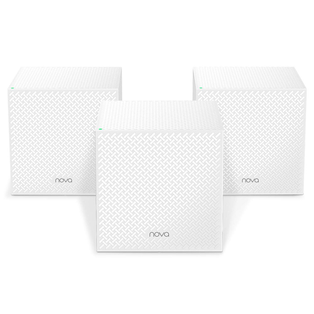 Tenda Nova Mesh WiFi System MW12 - Covers up to 4000 sq.ft - Tri-Band AC2100 Whole Home WiFi Mesh System - Gigabit Mesh Router for 100+ Devices - Tri-Band Mesh Network - 3 Gigabit Ports - 3-Pack