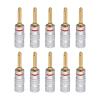 10Pcs/5Pairs 4MM 24K Gold-Plated Banana Connector Banana Plugs with Screw Lock(10 Red) view 2