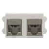 Dual Port CAT.6A RJ45 CAT7 Modular Fully Shielded Zinc Alloy Socket 10GB Network Jack Connector Adapter(CAT6A) view 2
