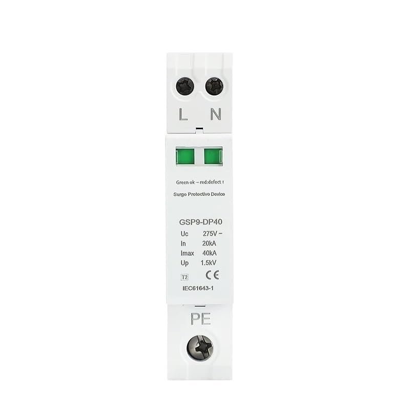 1P+N 18mm SPD 20~40KA Surge Protector Lightning Protection Low-Voltage Arrester Device AC275V SPD