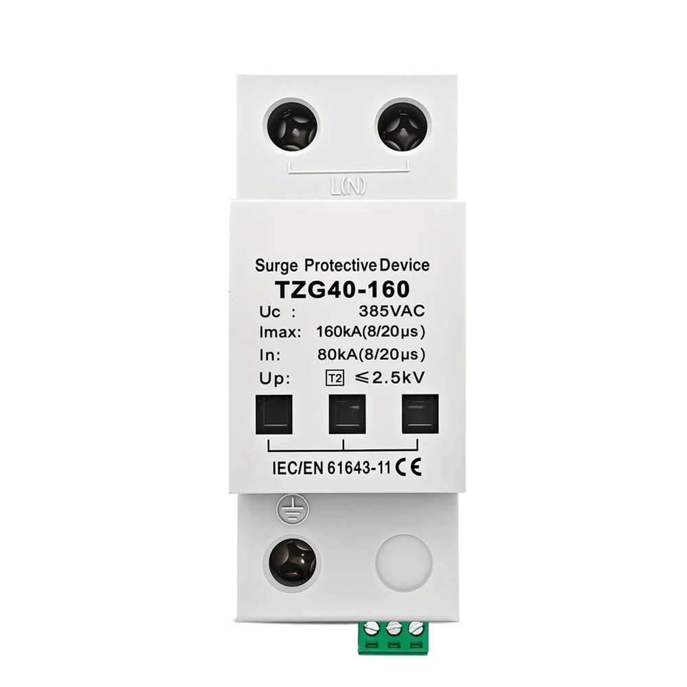 AC SPD 1P 120KA 160KA 200KA Surge Protective Device 385V High Current Din Rail T2(200KA)