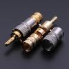 2pcs/lot Copper 24K Gold Plated Banana Audio Connector Male Adapter Speaker Banana Binding Post Terminal red&White view 4