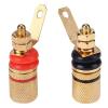 2pcs Gold Plated Amplifier Speaker Binding Posts Terminal Banana 4mm Socket Connector for Banana Plugs view 1