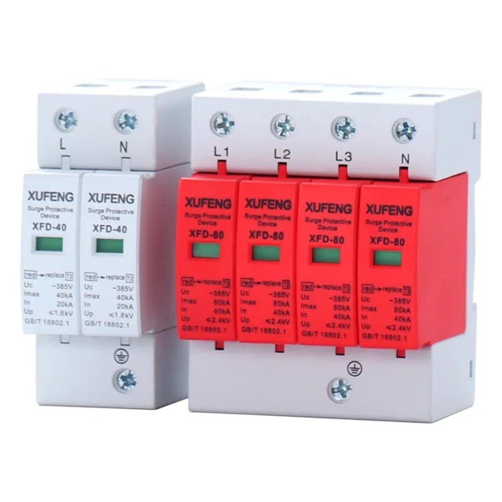 1PCS 1P 2P 3P 4P House Lightning Surge Protector Protective Low-Voltage Arrester Device 380V Lightning Protection Device(1,40KA)