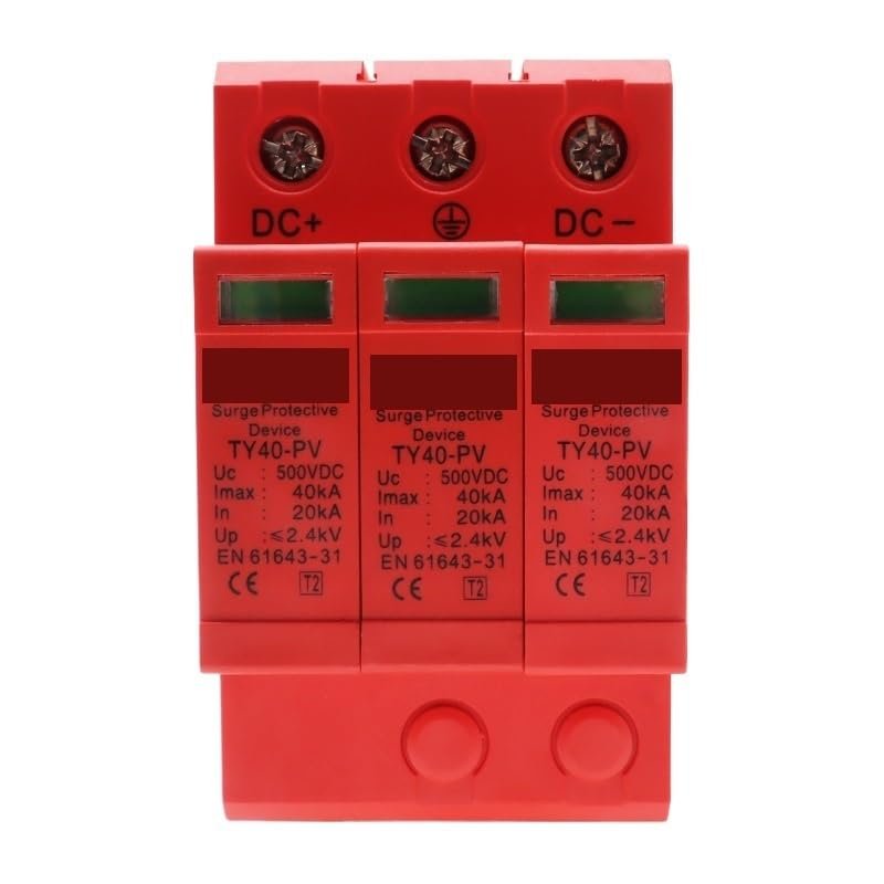 3P 40KA SPD Solar Surge Protector DC 500V 1000V Lightning Surge Protector for Solar System Photovoltaic Protection(1000V)