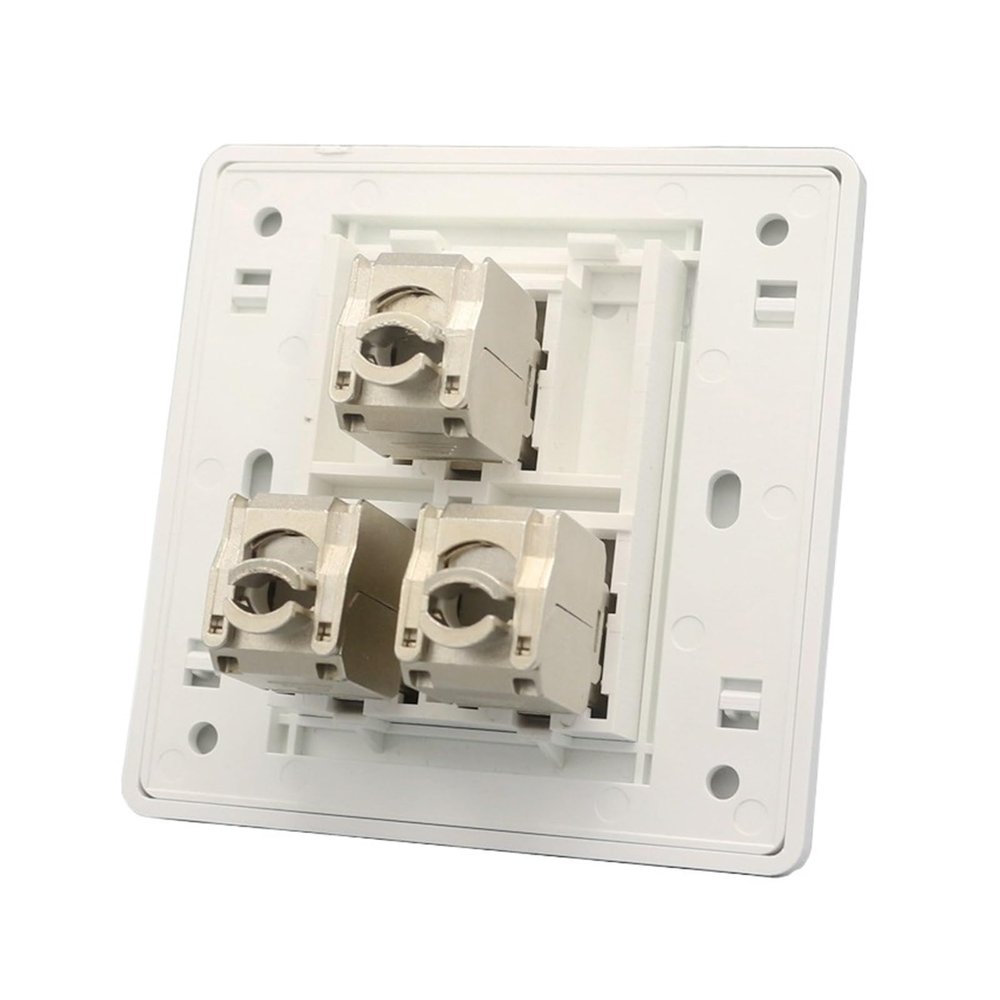 3 Port CAT6A CAT7 RJ45 Wall CAT 7 Jack Triple Outlet LAN Panel(CAT7)