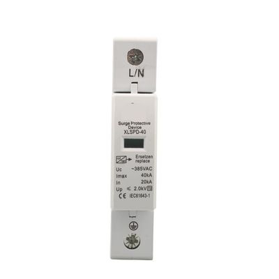 AC SPD 20KA~40KA 385V 1P House Surge Protector Protection Protective Low-Voltage Arrester Device(385VAC)