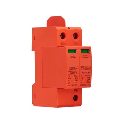 1000VDC Surge Protector 2P 40KA Solar PV Lightning Arrester for Home Solar System, DC Power Surge Protection, Overvoltage & Surg(VU1-DC40 2P T2)