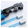 90 degree Keystone jack crimping tool, modular for CAT5/5e and CAT6/6A adapters, quick termination crimper view 3