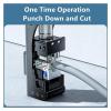 90 degree Keystone jack crimping tool, modular for CAT5/5e and CAT6/6A adapters, quick termination crimper view 4