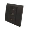 3-Port HDMI 2.0 Black Wall Plate Socket 86x86mm Triple HDMI Compatible Panel view 3