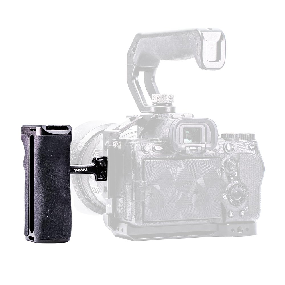 YANZUO Camera Hand Grip & Top Handle with 3 Cold Shoes, Universal Handle Ergonomic Silicone for NATO Rail & 1/4" Camera Cage (Hand Grip)