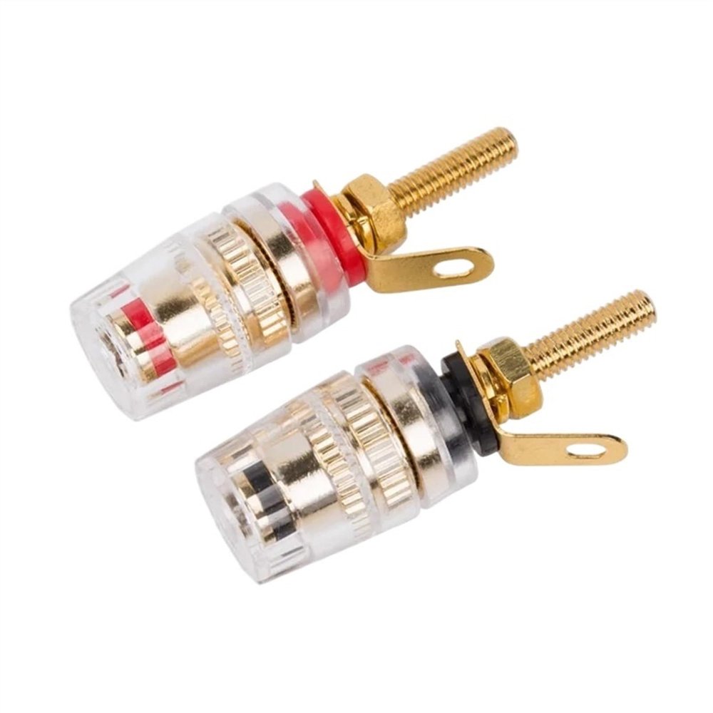 10PCS Brass Crystal Binding Post for Thread Audio Speaker Amplifier 4mm Banana Terminals Connector(Black Short 10PCS)