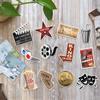 12 Pcs Movie Theme Stickers, Retro Cinema Vinyl Decals with Popcorn, Film Reel, Star, Ticket & Clapperboard Designs, Waterproof Aesthetic Stickers for Laptops, Water Bottles & Scrapbooks view 2
