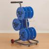Multiple Axle Cable Caddy with Wheels, Professional Electrician Electrical Wire Spool Rack Heavy-Duty Cables Dispenser Wire Unroller, Large Cable Spool Reel Wire Spinner Holder view 1