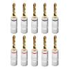 10PCS Pure Copper Gold Plated 4mm Banana Connector for Audio Video Speaker Cable Terminal Connectors Adapter(5 Red 5 Black) view 2