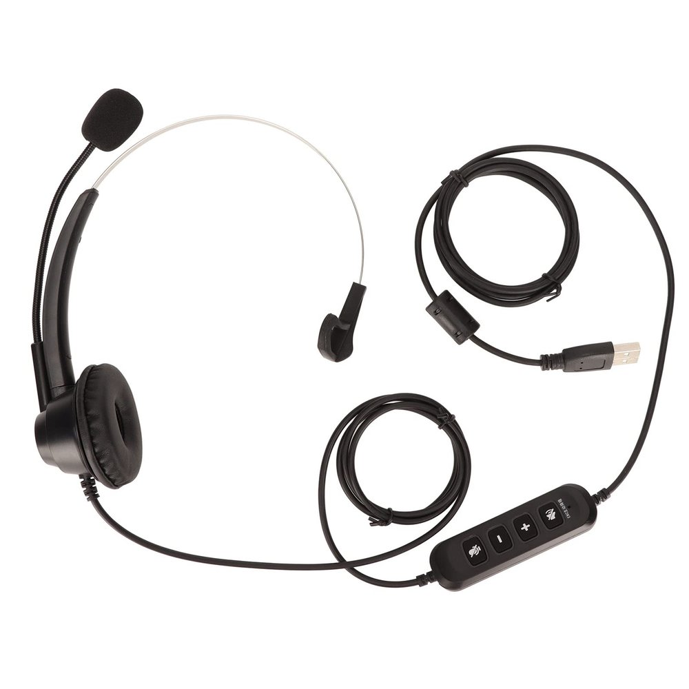 Dam Skerisi H360 USB ENC Business Headset, Single Ear Telephone Headset with Active Noise Reduction, Volume and Control, Comfortable Headset for Call Center, Telemarketing,