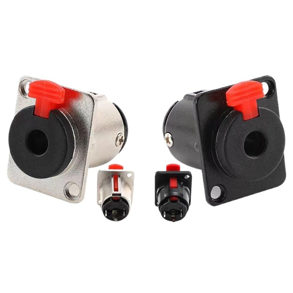 5/20/100PCS Black&Silver 6.35mm Speaker Connector Audio Jack 1/4 inch Female Socket Panel Mounted Colors Banana Plugs(Black,20PCS)
