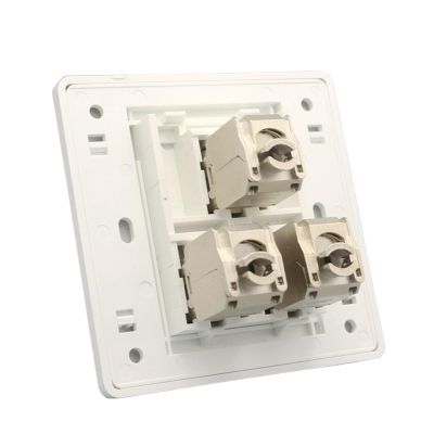 3 Port CAT6A CAT7 RJ45 Wall CAT 7 Jack Triple Outlet LAN Panel(CAT6A)