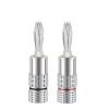 4pcs Banana Plugs 24K Silver Plated 4mm Red Black Amplifier Banana Speaker Jack Connector Match Aluminum House view 1