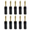 10Pcs 4mm Banana Plugs Gold Plated Non Slip Shell Musical Speaker Cable Wire Pin Banana Connectors(10 Black) view 2