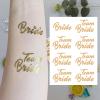 Gold Wedding BrideTeam Temporary Tattoos - 2Sheets Glitter Styles Party Decoration, Bridesmaid Favor, Bride to Be Gift, Bridal Shower Supplies view 1