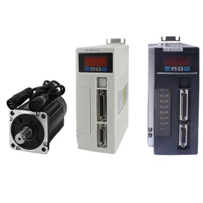 1PCS 90ST-M02430 AASD-15A 220V ACServo Motor 3000RPM 2.4 N.M. 0.75KW servomotor Single-Phase ac Drive Permanent Magnet Matched Driver(Black Without Brake)