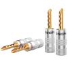Banana Plugs for Speaker Wire 24K Gold Plated Banana Adapter Connector 4PCS(QS9006) view 1