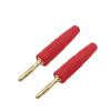 2Pcs 2mm Gold Plated Banana Jack Connector 2mm Male Speaker Amplifier Cable Wire Solder Type Bananas Connector(2 Red) view 2