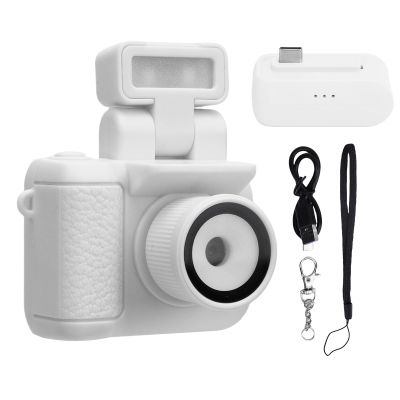 Jectse Tiny Portable Small Camera, 1080P HD Display Thumb Sized Camera Keychain with 32GB Memory Card Built in Flash, Ideal for Social Media Sharing or Printing (White)