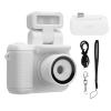 Jectse Tiny Portable Small Camera, 1080P HD Display Thumb Sized Camera Keychain with 32GB Memory Card Built in Flash, Ideal for Social Media Sharing or Printing (White) view 1