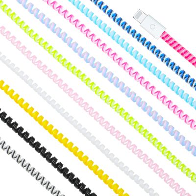 10 Pcs Charger Cable Protector Spiral Cord Cover from Pets No Chew Data Lines Cover Protective Sleeve for Phone USB Headphone Wire Saver(Multicolor)