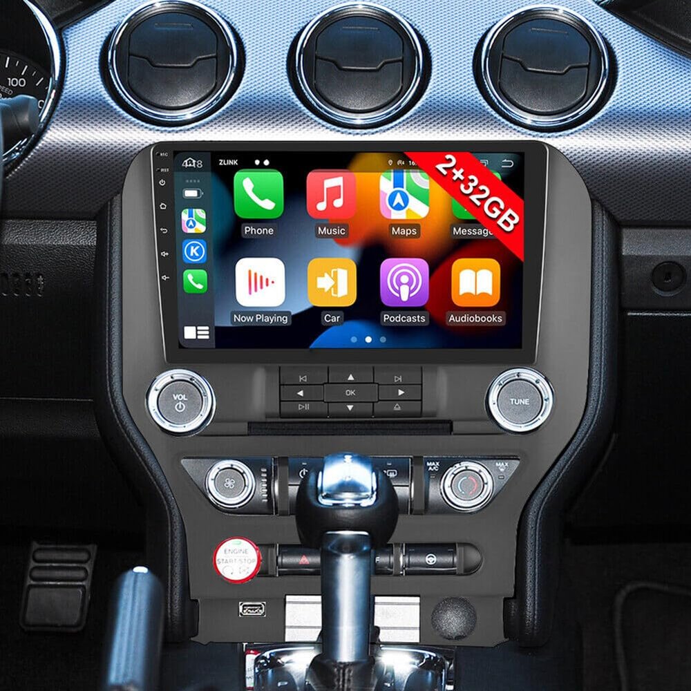 9 Inch for Android 13 Car Stereo for Ford Mustang 2015-2021 with Wireless for CarPlay & for Android Auto,Built-in GPS Navigation and DSP Sound System
