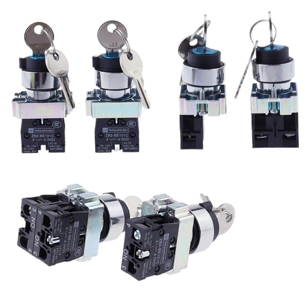10pcs XB2-BG21 XB2-BG33 XB2-BG53 Key Control knob Switch 1NO /2NO 2/3 Position self Locking/self Reset selector Knob Switch 22mm(XB2-BG33)
