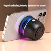 Jectse Magnetic Speaker Fit for iOS 12 13 14 15 Mini Pro Phone Black IPX6 Water Proof Portable Stereo Sound Speaker with RGB Light, Wireless view 2