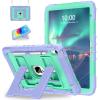 WESOROL Case for iPad A16 11th/10th Generation 2025/2022 with Pencil Holder Shoulder Strap iPad Case 10th Generation Shockproof Cover for iPad 11th/10th Gen Cases,Purple Green view 1