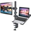 H&C(hcck&Cllassp) Monitor and Laptop Mount Stand for 13" to 32" Screens, Adjustable Monitor Arm Stand with Tray for 11-17 Laptop, Holds 18lbs/Arm, C-Clamp, 75x75/100x100 VESA view 1