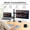 H&C(hcck&Cllassp) Monitor and Laptop Mount Stand for 13" to 32" Screens, Adjustable Monitor Arm Stand with Tray for 11-17 Laptop, Holds 18lbs/Arm, C-Clamp, 75x75/100x100 VESA view 2