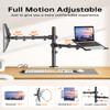 H&C(hcck&Cllassp) Monitor and Laptop Mount Stand for 13" to 32" Screens, Adjustable Monitor Arm Stand with Tray for 11-17 Laptop, Holds 18lbs/Arm, C-Clamp, 75x75/100x100 VESA view 3