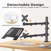 H&C(hcck&Cllassp) Monitor and Laptop Mount Stand for 13" to 32" Screens, Adjustable Monitor Arm Stand with Tray for 11-17 Laptop, Holds 18lbs/Arm, C-Clamp, 75x75/100x100 VESA view 4