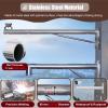 Outdoor Surveillance Camera Pole Wall Mounted, Universal CCTV Security Poles with Cross Arm Bracket, Stainless Steel Gun Camera Pole Weatherproof(Single Ball,0.5 m(1.64 ft)) view 3