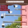 Outdoor Surveillance Camera Pole Wall Mounted, Universal CCTV Security Poles with Cross Arm Bracket, Stainless Steel Gun Camera Pole Weatherproof(Single Ball,0.5 m(1.64 ft)) view 4